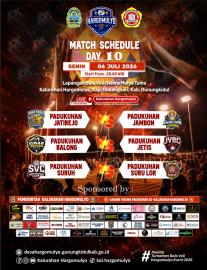 MATCH SCHEDULE LAST DAY FASE GROUP TURNAMEN VOLI HARGOMULYO TAHUN 2026